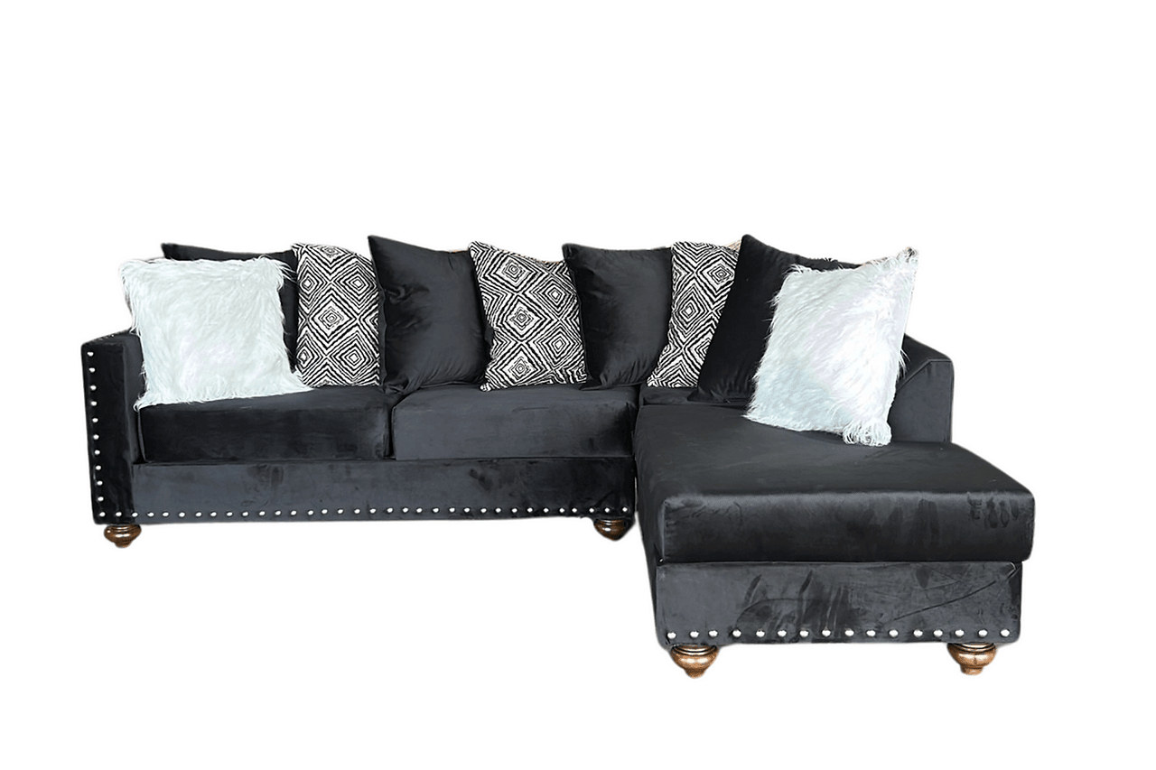 S315 Black Sectional - Ella Furniture