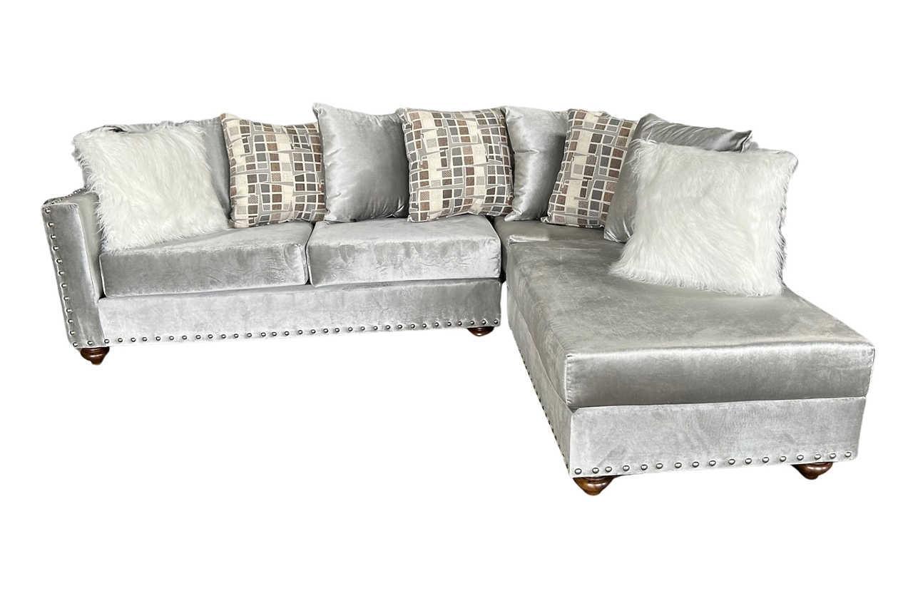 S315 Silver Sectional - Ella Furniture