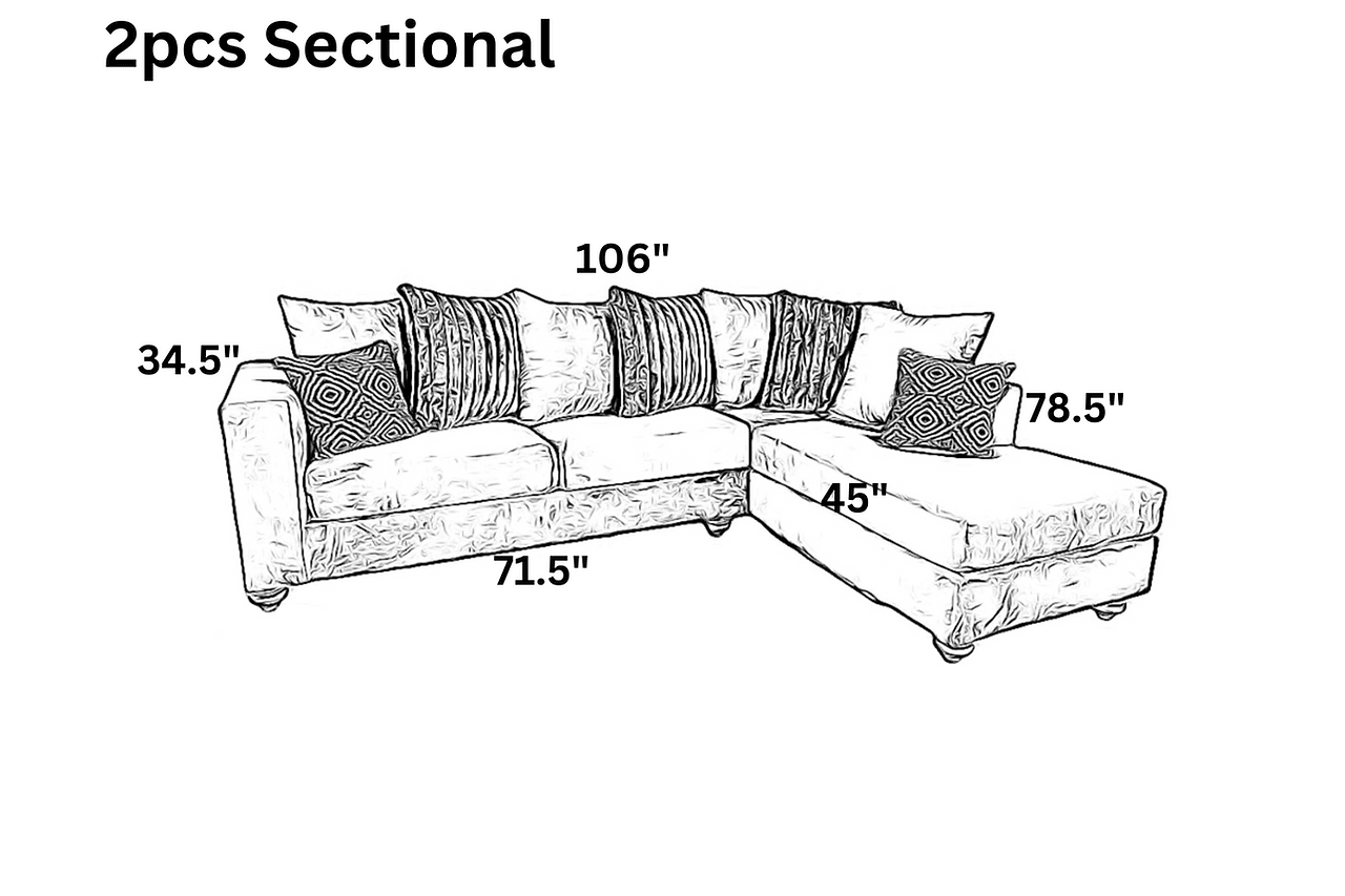 S315 Silver Sectional - Ella Furniture