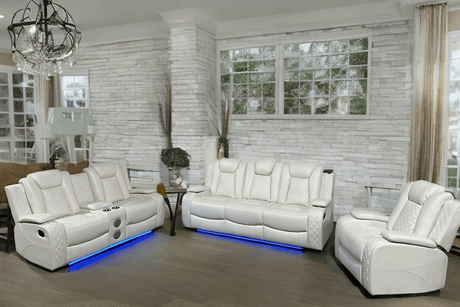 S3470 New York (White) (3Pcs Livingroom Set (Display Model)) - Ella Furniture