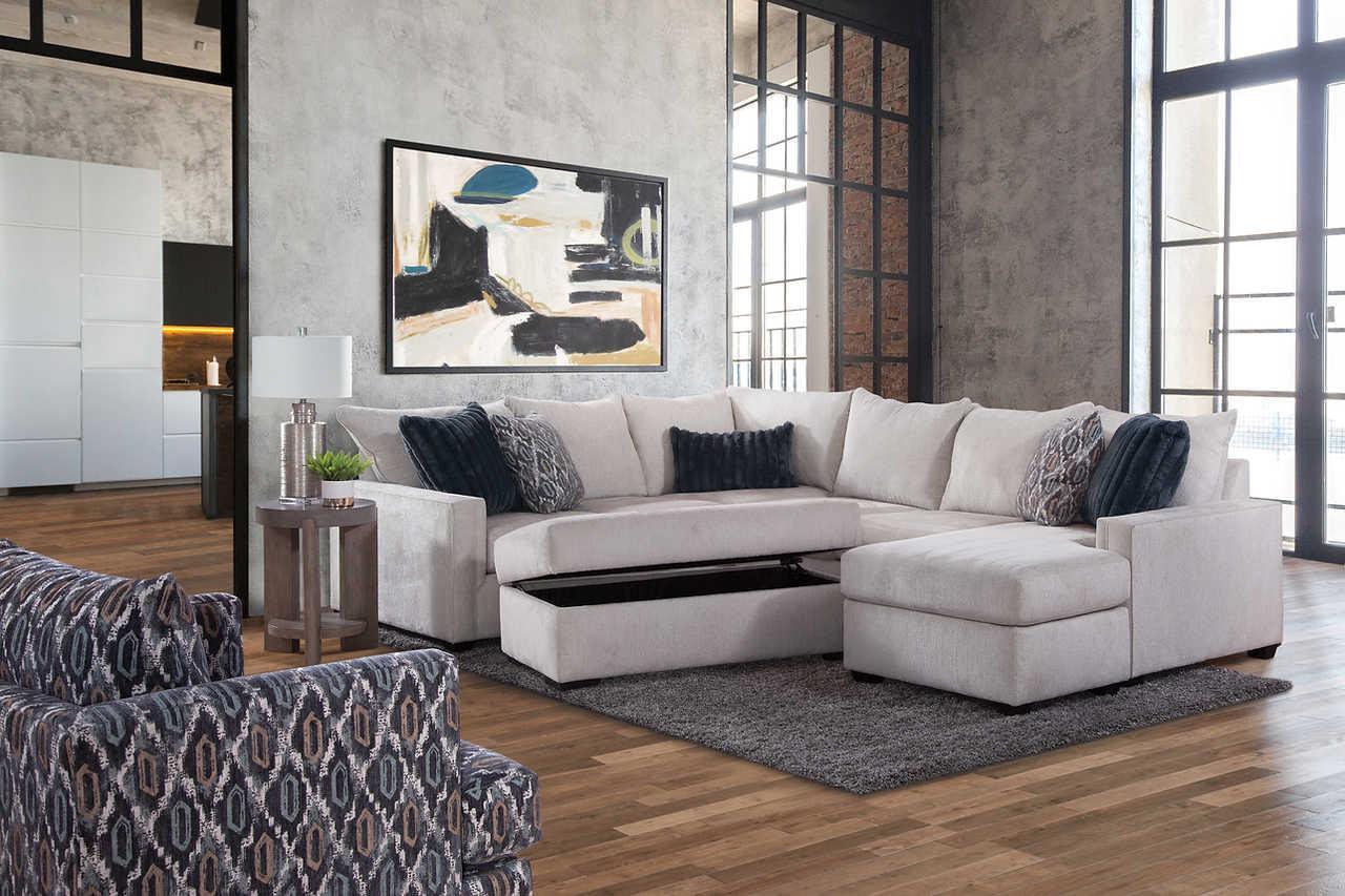 S3590 Willett Stone Sectional - Ella Furniture