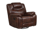 Galveston Brown Modern Contemporary Solid Wood Faux Leather Gel 3Pc Oversize Reclining Set - Ella Furniture