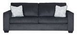 Ashley Slate Modern Contemporary Solid Wood Fabric Upholstered Sofa & Loveseat Set - Ella Furniture
