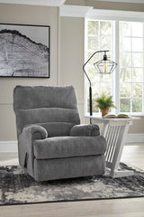 Rocker Graphite Modern Contemporary Solid Wood Metal Fabric Polyester Recliner - Ella Furniture