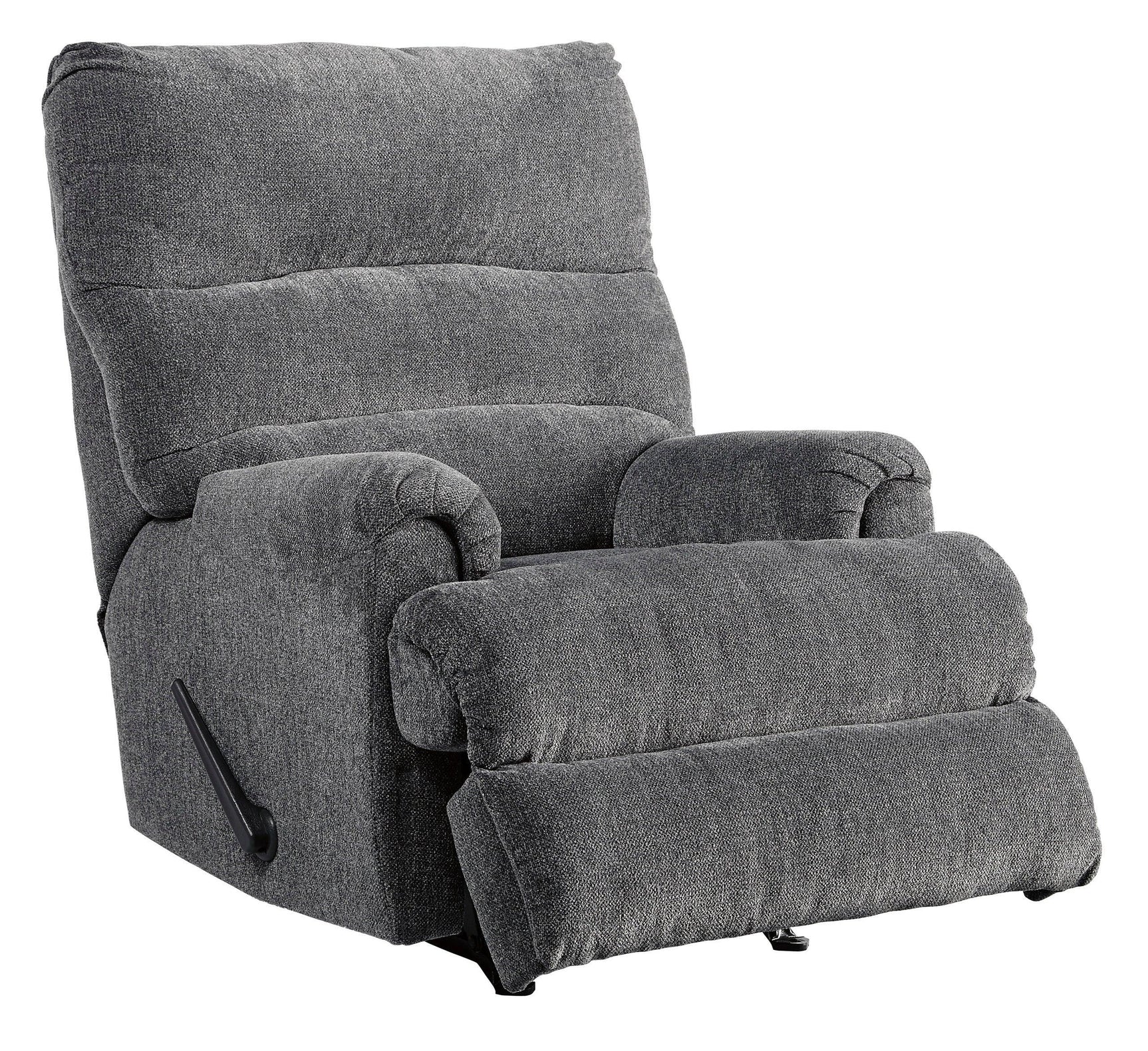Rocker Graphite Modern Contemporary Solid Wood Metal Fabric Polyester Recliner - Ella Furniture
