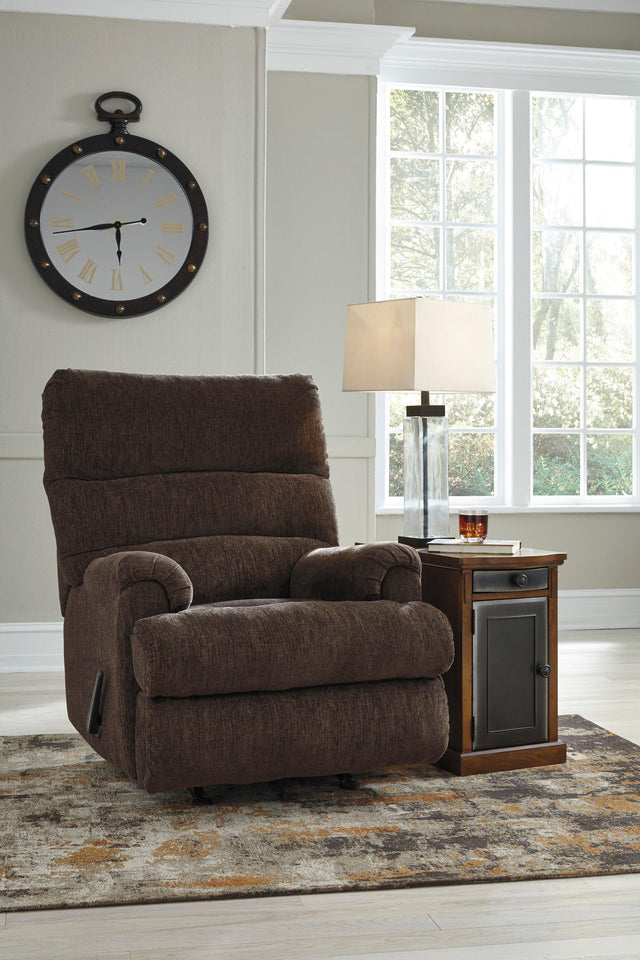 Rocker Earth Modern Contemporary Solid Wood Metal Fabric Polyester Recliner - Ella Furniture