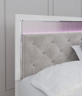 Tula White LED Upholstered Panel Bedroom Set