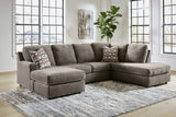 Ashley Putty Modern Contemporary Solid Wood Fabric Upholstered Sectional - Ella Furniture