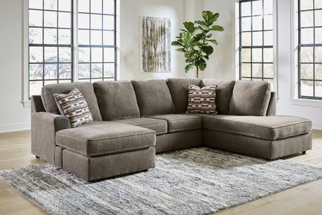 Ashley Putty Modern Contemporary Solid Wood Fabric Upholstered Sectional - Ella Furniture