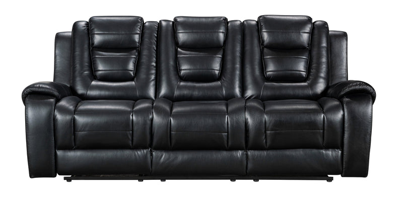 Jordan Black Modern Sleek Contemporary Faux Leather 3Pc Reclining Set