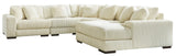 Tuleven Ivory 6-Piece Sectional RAF Chaise