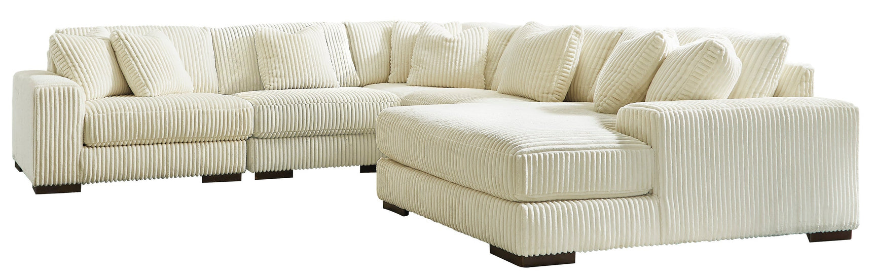 Tuleven Ivory 6-Piece Sectional RAF Chaise
