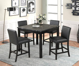 Dior Oynx Black Marble Top And Faux Leather Dining Room Set - Ella Furniture