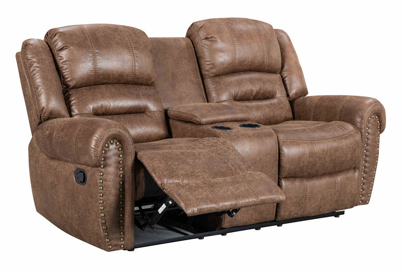 Rivercreek Brown Modern Sleek Palomino Upholstered 3Pc Reclining Set