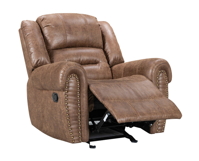 Rivercreek Brown Modern Sleek Palomino Upholstered 3Pc Reclining Set