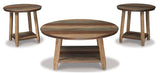 Multi-color Modern Contemporary Solid Wood And Veneers Round Occasional Table Set - Ella Furniture