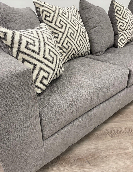 Hollywood Smoke Modern Contemporary Solid Wood Thick Fabric Chenille Upholstered Sectional - Ella Furniture