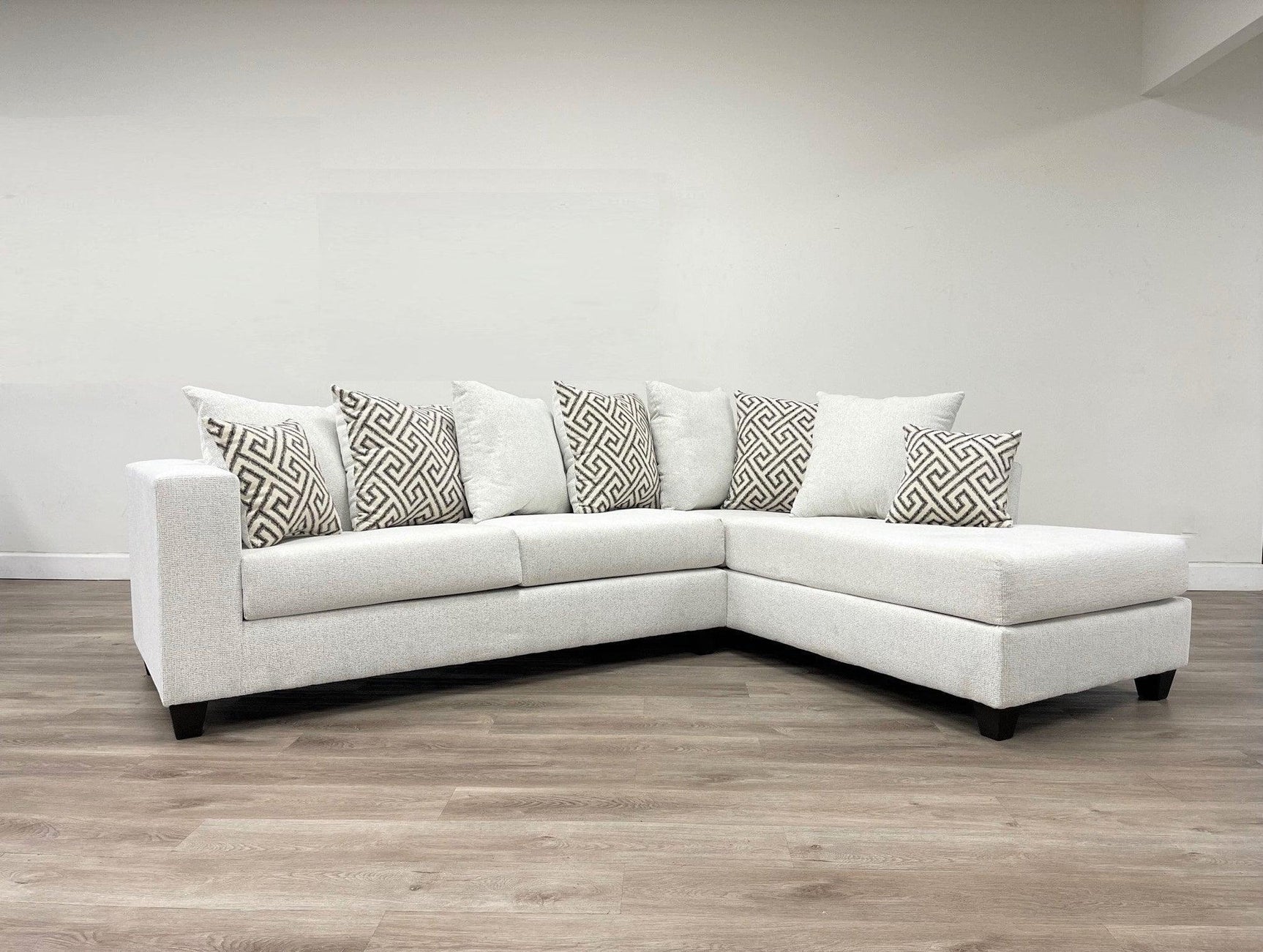 Hollywood Stone Modern Contemporary Solid Wood Thick Fabric Chenille Upholstered Sectional - Ella Furniture