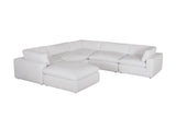 Xl Cloud White Sectional + Ottoman Set - Ella Furniture