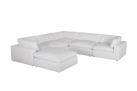 Xl Cloud White Sectional + Ottoman Set - Ella Furniture