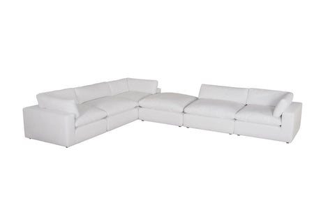 Xl Cloud White Sectional + Ottoman Set - Ella Furniture