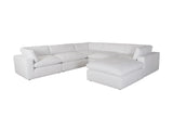 Xl Cloud White Sectional + Ottoman Set - Ella Furniture