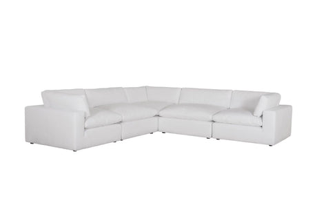 Xl Cloud White Sectional + Ottoman Set - Ella Furniture