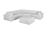 Xl Cloud White Sectional + Ottoman Set - Ella Furniture