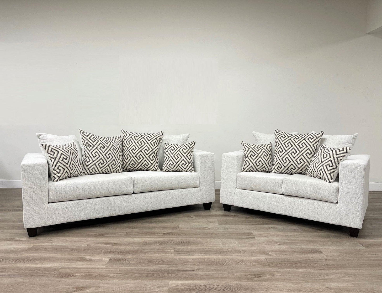 Stone Modern Contemporary Solid Wood Thick Fabric Upholstered Sofa & Loveseat - Ella Furniture