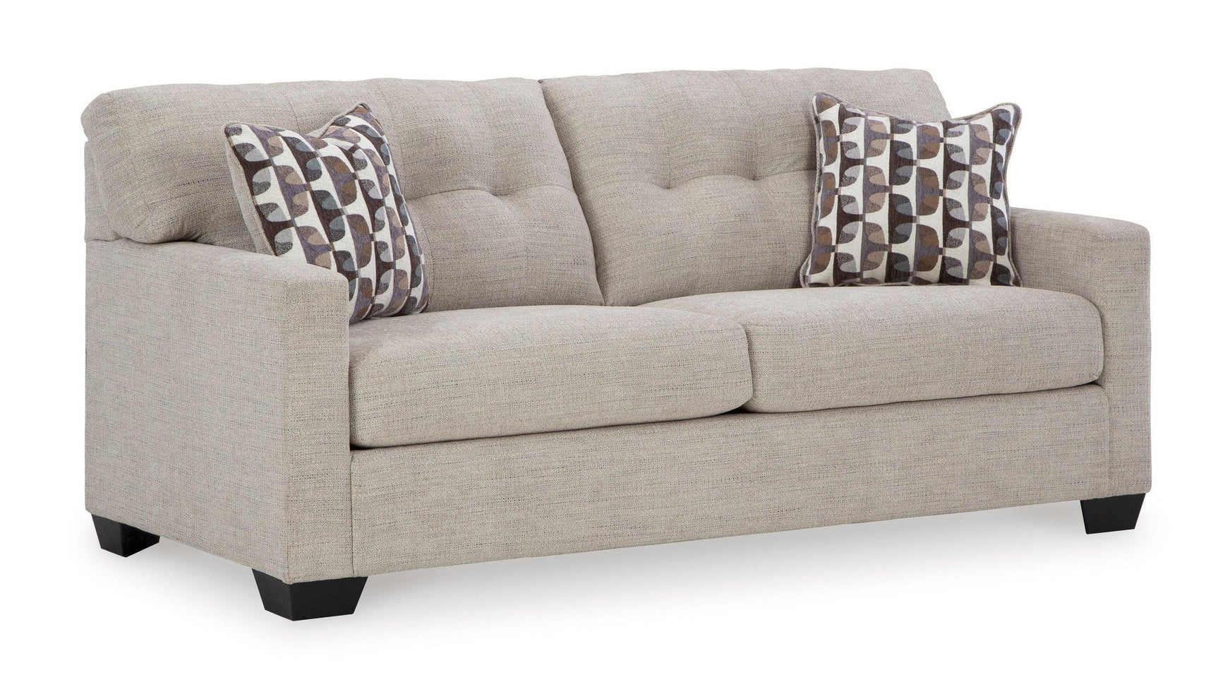 Pebble Modern Contemporary Faux Wood Fabric Upholstered Tufted Full Sofa Sleeper - Ella Furniture