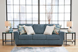 Blue Modern Contemporary Faux Wood Fabric Polyester Upholstered Queen Sofa Sleeper - Ella Furniture