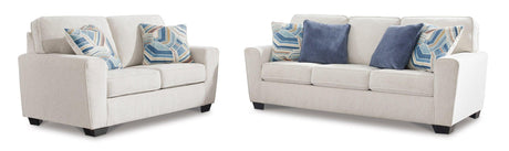 Ashley Snow Modern Contemporary Solid Wood Fabric Upholstered Sofa & Loveseat - Ella Furniture