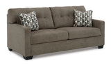 Chocolate Modern Contemporary Faux Wood Fabric Upholstered Tufted Full Sofa Sleeper - Ella Furniture