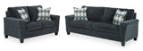 Ashley Smoke Modern Contemporary Solid Wood Fabric Upholstered Sofa & Loveseat - Ella Furniture