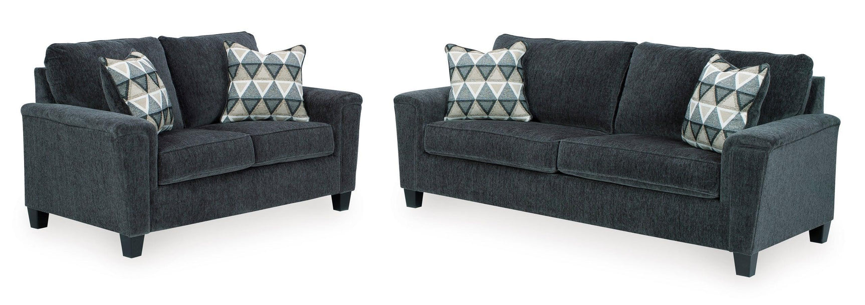 Ashley Smoke Modern Contemporary Solid Wood Fabric Upholstered Sofa & Loveseat - Ella Furniture