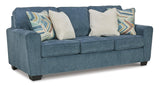 Ashley Blue Modern Contemporary Solid Wood Fabric Upholstered Sofa & Loveseat - Ella Furniture