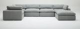 Xl Cloud Gray Sectional + Ottoman Set - Ella Furniture