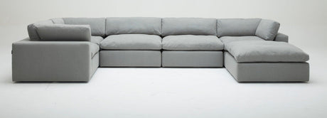 Xl Cloud Gray Sectional + Ottoman Set - Ella Furniture