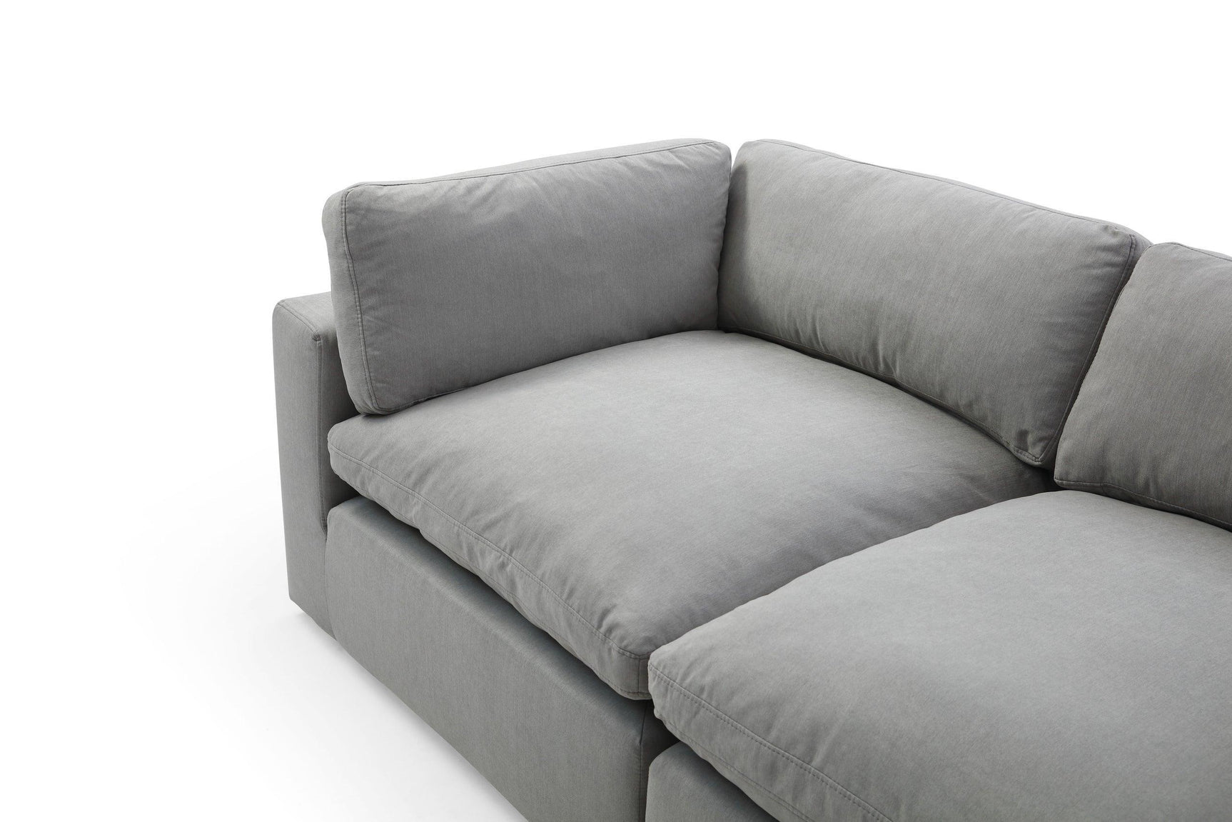 Xl Cloud Gray Sectional + Ottoman Set - Ella Furniture