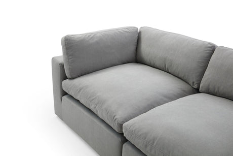 Xl Cloud Gray Sectional + Ottoman Set - Ella Furniture