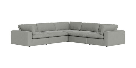 Xl Cloud Gray Sectional + Ottoman Set - Ella Furniture