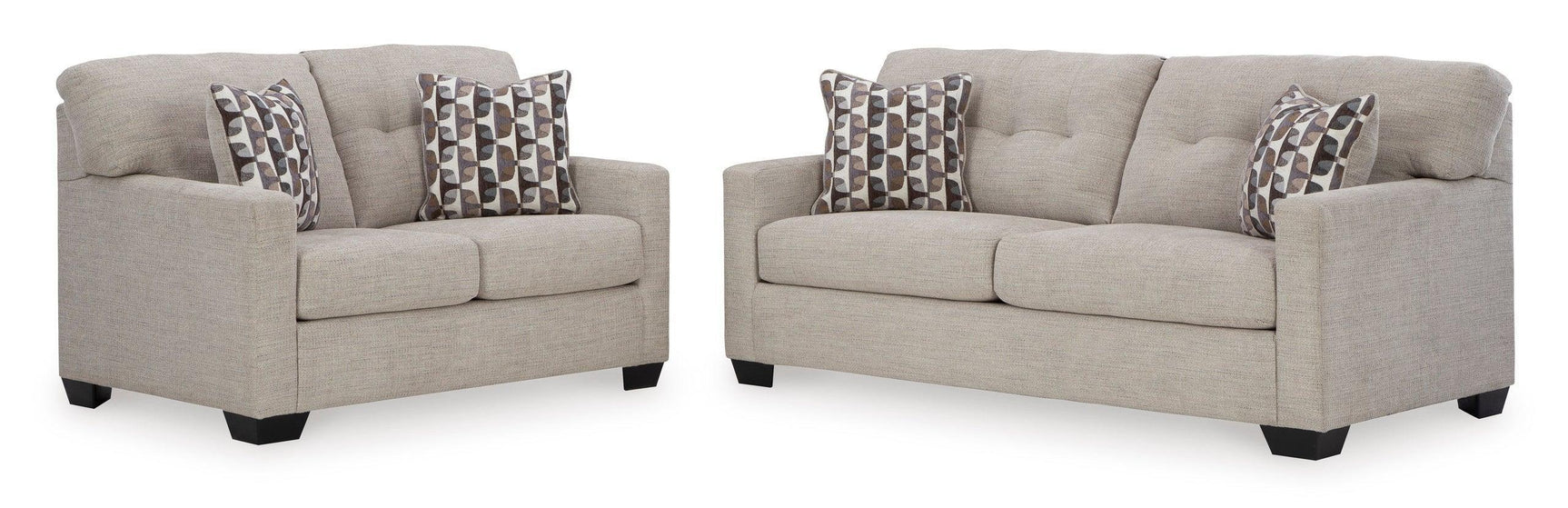 Ashley Pebble Modern Contemporary Solid Wood Fabric Upholstered Tufted Sofa & Loveseat - Ella Furniture