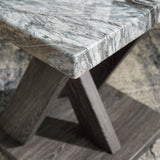 Brown/Gray Modern Contemporary Solid Wood Marble Top Rectangle Occasional Table Set - Ella Furniture