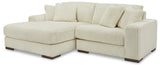 Ivory Modern Contemporary Solid Wood Fabric Upholstered 2Pc Sectional Laf Chaise - Ella Furniture