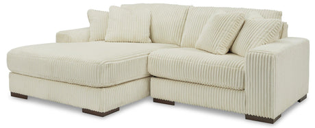 Ivory Modern Contemporary Solid Wood Fabric Upholstered 2Pc Sectional Laf Chaise - Ella Furniture