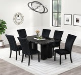 1220 Onyx - (Faux Marble) Dining Table + 6 Chair Set - Ella Furniture