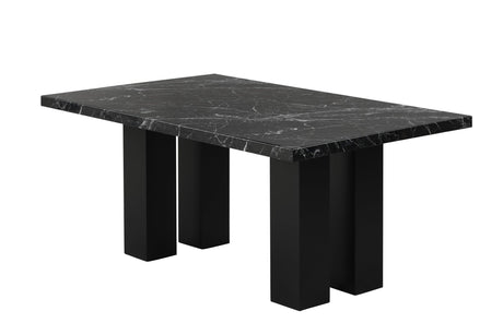 1220 Onyx - (Faux Marble) Dining Table + 6 Chair Set - Ella Furniture