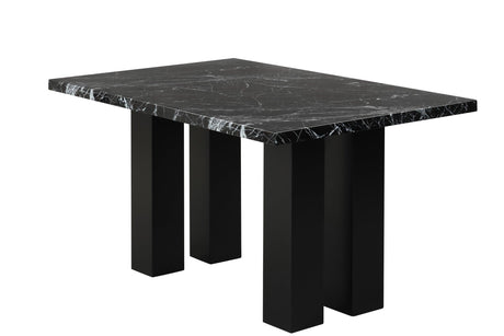 2220 Onyx - (Faux Marble) Counter Height Table + 6 Chair Set - Ella Furniture