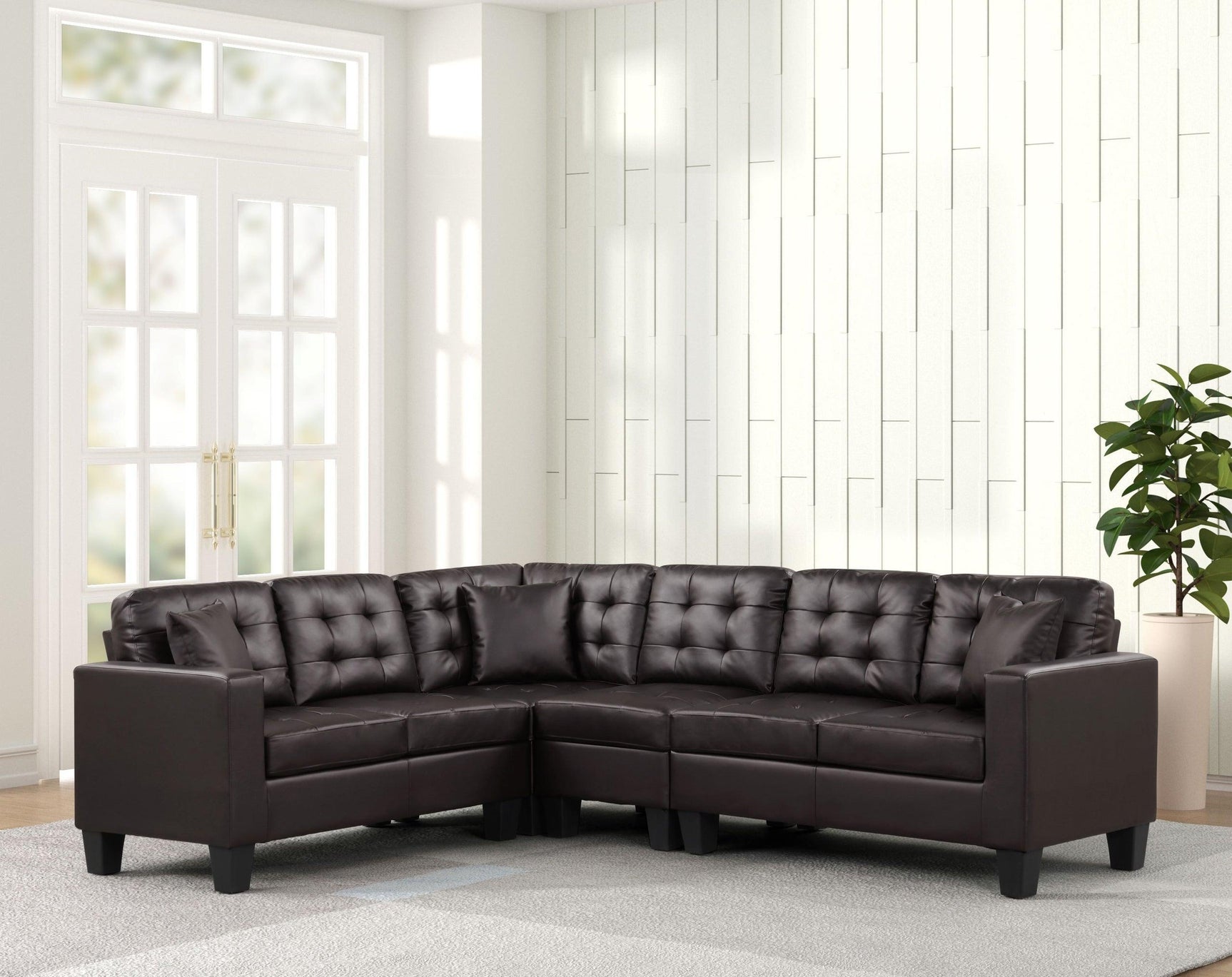 Logan Espresso - Sectional - Ella Furniture