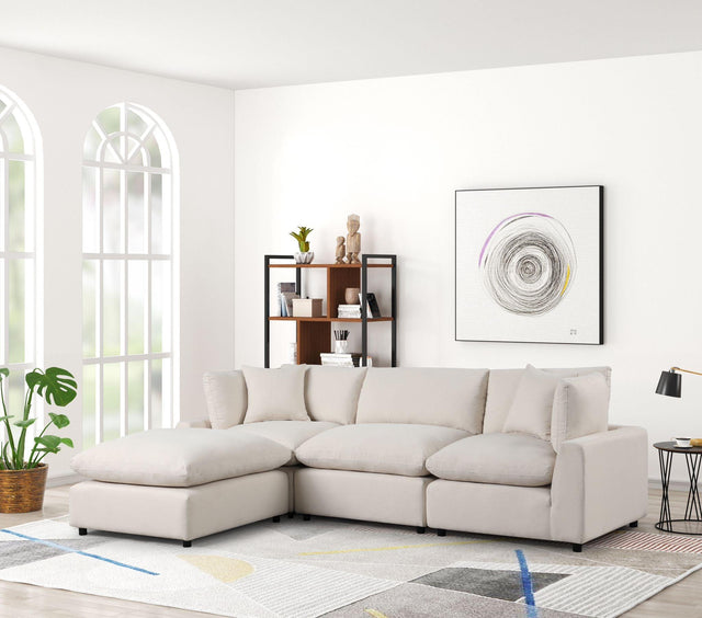 Sky Sand Linen Modular Sectional - Ella Furniture